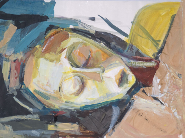 Mischtechnik(Collage mit Acryl&Zeichnung)-34cm.X 48cm./1994